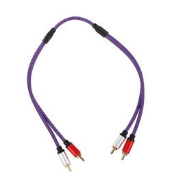 FUNOMOCYA 2 Rca Male Audio Cable for Speakers Home Theater Car Stereo 0.5m Long Shielded Signal Transmission