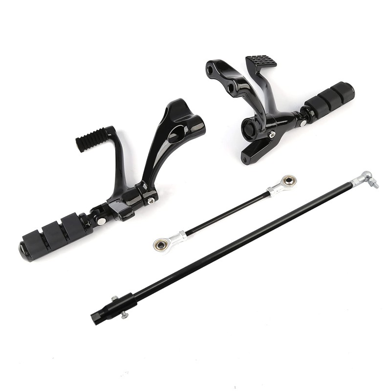 XFMT Motorcycle Black Standard Forward Control Kits W/Footpegs Levers Linkages