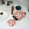 Amelia Beauty, Pastel Pink Imitation Silk Scrunchies, 4.5in Diameter, Gentle