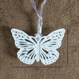 Penfly 1.65M 10 LEDs Metal Decorative Butterfly Shape Fairy Mood Night Light String Light for Home Indoor Bedroom Babyroom Child Wedding Warm White