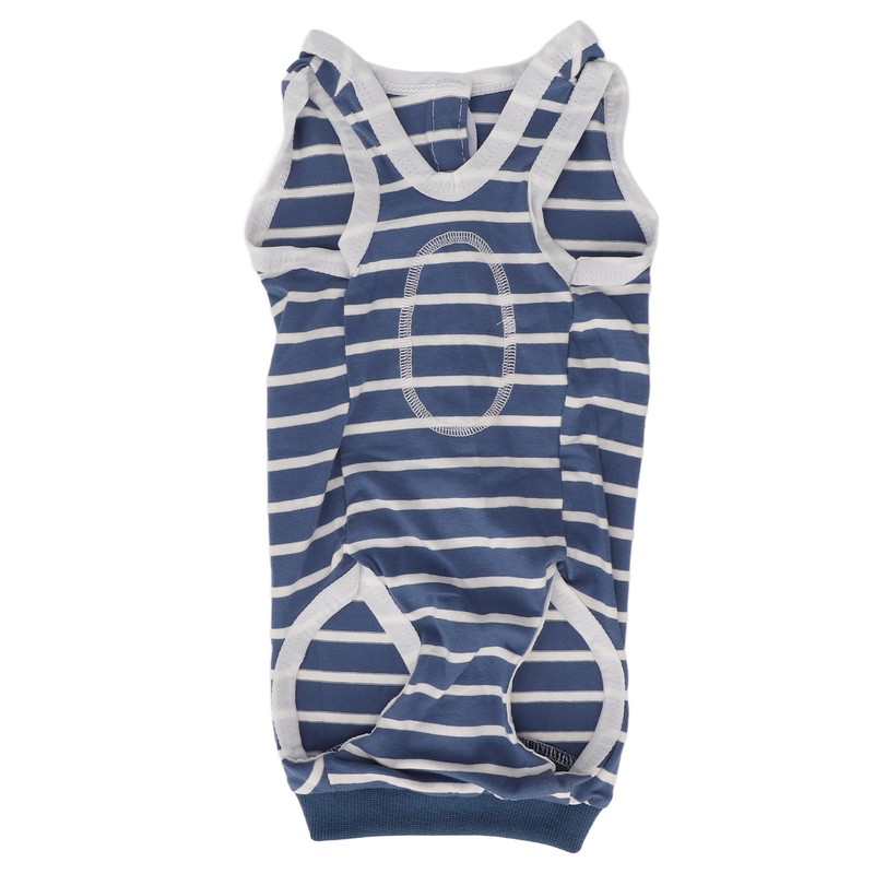 Dog Recovery Suit Stretchy Breathable Adjustable Collar Stripe Pet Post