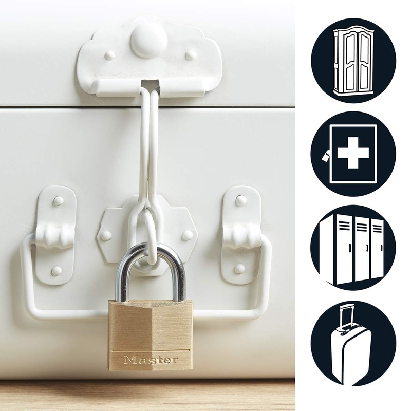 Master Lock 140EURT Pack of 2 Key Padlocks with Brass