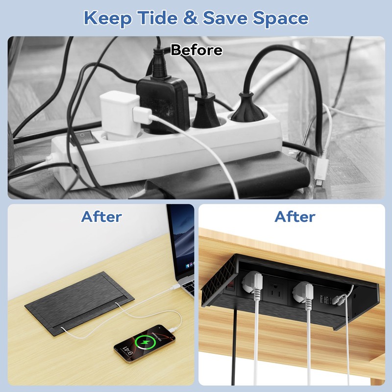 Recessed Conference Table Power Hub with 4 USB Ports,3AC TR