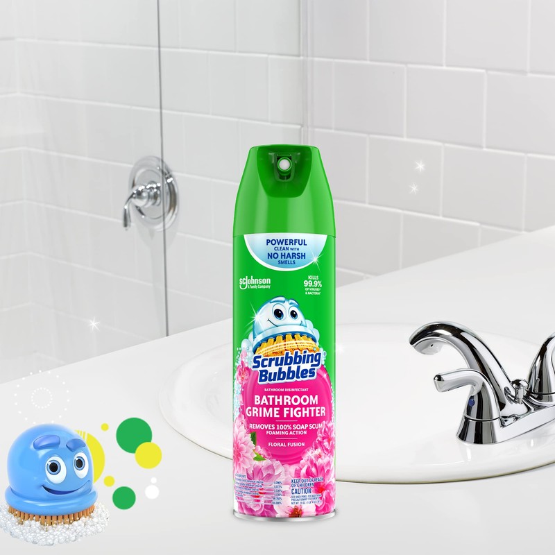 Scrubbing Bubbles Bathroom and Shower Cleaner Disinfectant Aerosol, Foaming Action