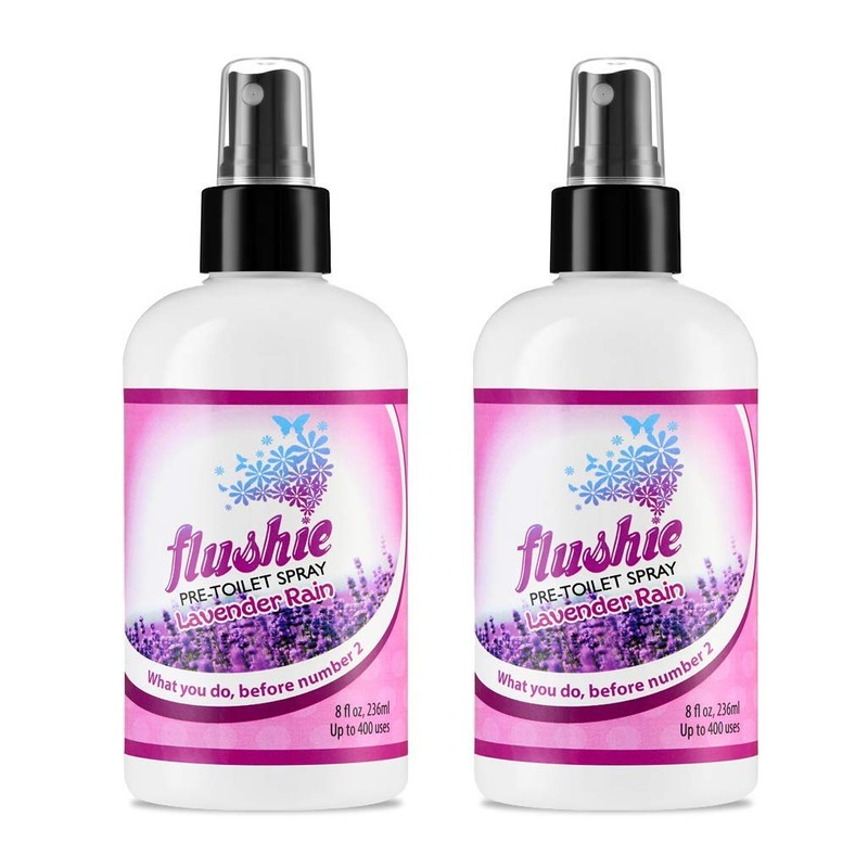 Flushie Pre-Toilet Spray 8-Ounce Bottle, Bathroom Deodorizer Perfect for Travel