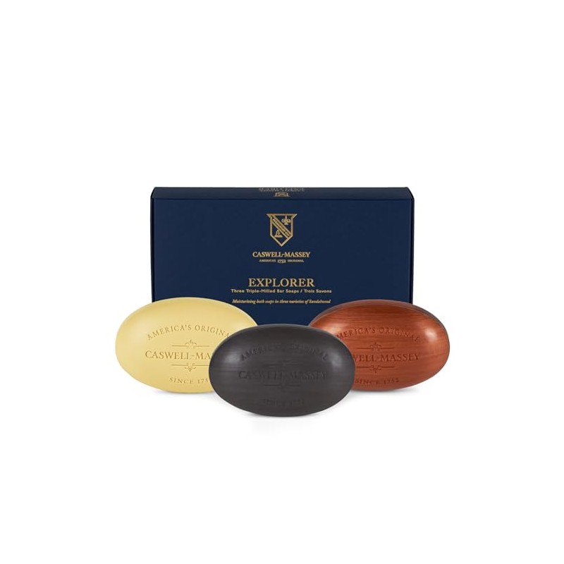 Caswell-Massey Triple Milled Luxury Bath Soap MenTMs Sandalwood Explorer Soap