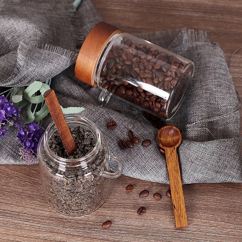SAIOOL Sugar Jar with Lid and Spoon Set of 2,