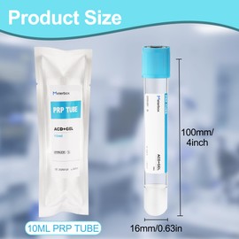 Meterbox 10ml PRP Tubes for PRP Systerm, ACD and Gel Glass Tube, Individually Wrapped Box of 10
