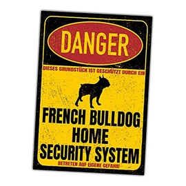 French Bulldog Sign Danger Security System Door Sign Dog Sign Warning Sign Dog Safety Sign Dog Private Property Dog Warning Warning