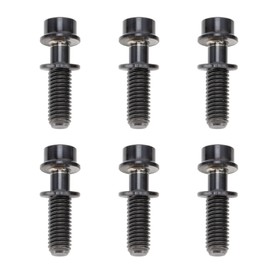 6Pcs Bike Screws Bolts Set Mountain Bicycle Handlebar Stem Ti Alloy with Washer M5x18mm Black