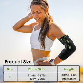 GlasFlength Elbow Brace, 1 Piece, Tennis Elbow Bandage for Men and Women, Elbow Pads for Left/Right Compression Elbow Pads for Sports, Golfer's Elbow Tendonitis (Black, L)