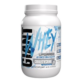 Giant Sports International Performance 100 Whey Protein  Hecho en EUA  28 ser  Bajo en Carbohidratos  2 lb (907 g)  Sabor Galletas con Crema  Sin...  