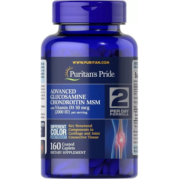 Puritan'S Pride Triple Strength Glucosamine Chondroitin with Vitamin D3 Caplets,