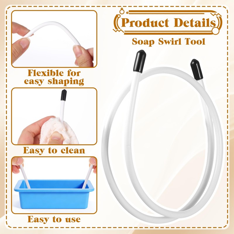 2 Pack Soap Swirl Tools, Bendable Soap Making Supplies, Cold