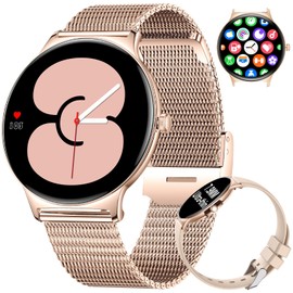 LIGE Fitness Smart Watches for Women(Answer/Make Call), 1.43" AMOLED Android Smart Watch with Heart Rate Monitor/Sleep Tracker/120+Sports Modes, iOS Android Fitness Tracker(2 Watch Straps)