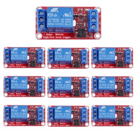 HUAREW 1-channle 12V relay module with optocoupler isolation supports high and low level triggering (pack of 10)