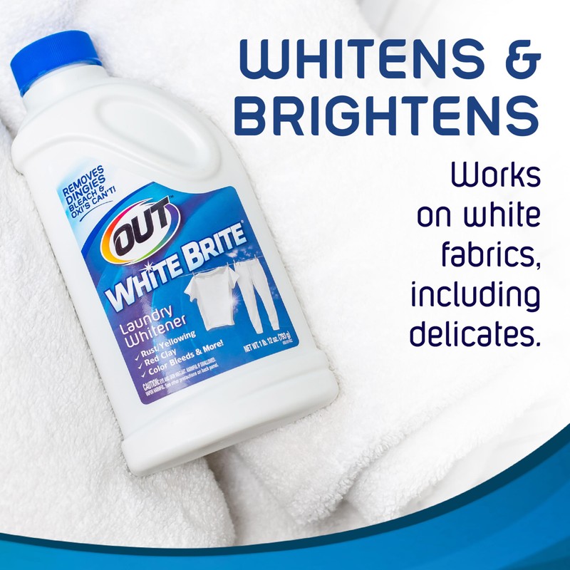 OUT White Brite Laundry Whitener Bleach Alternative, Stain Remover Detergent