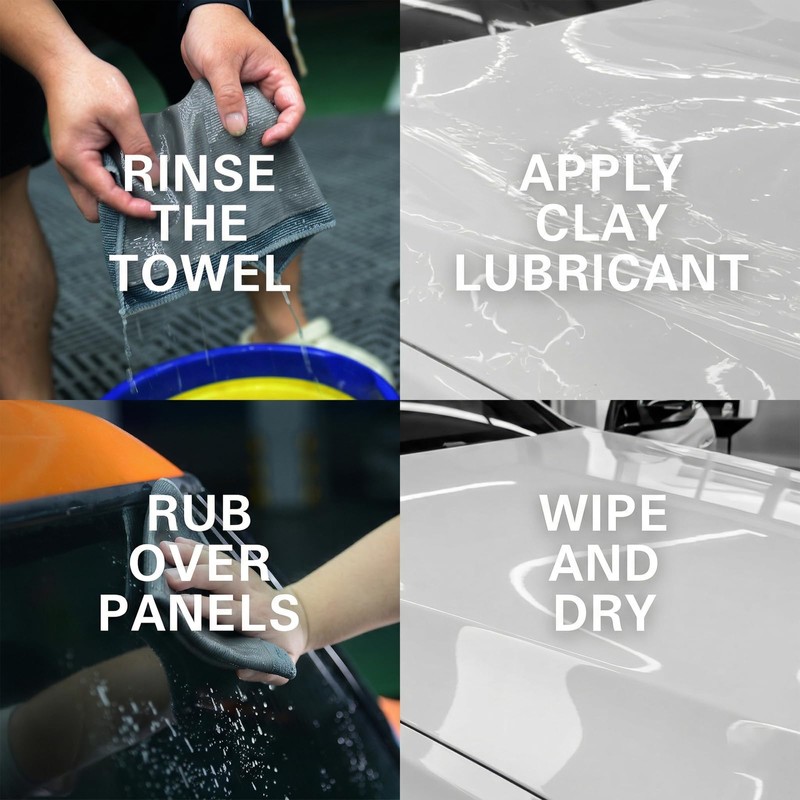 FarTryGo 3 Pack Micro-Rib Clay Towel for Auto Detailing, Fine