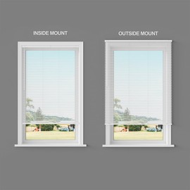 Cordless Light Filtering Mini Blind - 27" W x 36" L - White, Over 400 Custom Sizes Starting at 15.99, 1" Vinyl Slats, Smooth Lift Operation, Horizontal Shades for Indoor Windows by Lumino