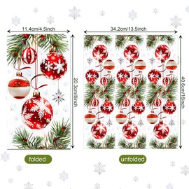 120Pcs Christmas Balls Theme Napkins Paper Happy Christmas Balls Disposable Paper Napkins Christmas Balls Luncheon Napkins Hand Towels for Birthday Holiday Dinner Party Table Decor (8 x 4.5 Inch)