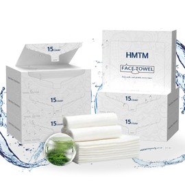 Face Towels, 10” x 12”, Thick Soft and Absorbent, Face Towelettes Disposable Biodegradable for Sensitive Skin, Makeup Remover, Travel, Cleansing, 90 Count（6 PACK)