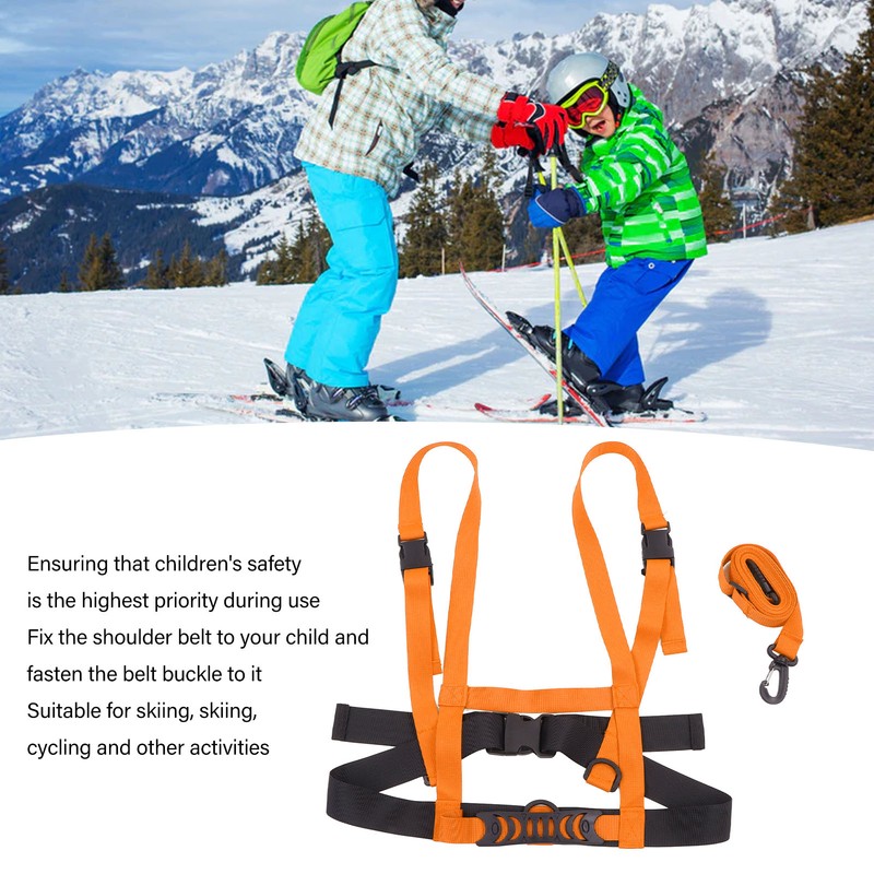 Kids Ski Safety Strap Nylon Plastic Adjustable Ski Training Belt