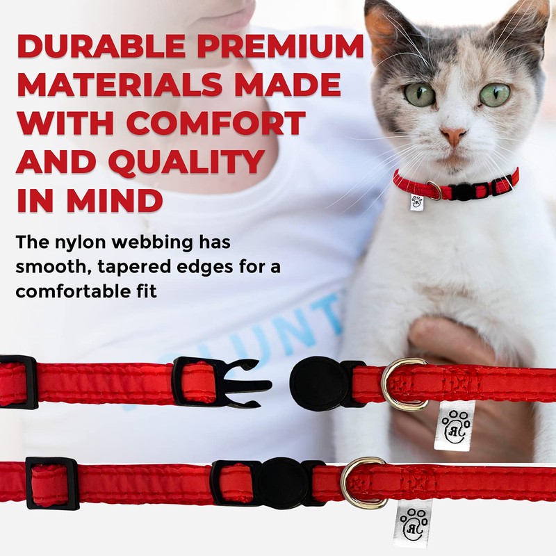 Responsible Owner Quick Release Cat Collars, Fully Reflective Cat Collars,
