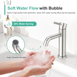 CREA Washbasin Mixer Tap Bathroom Sink Mixer Tap Bathroom Sink Mixer Tap Bathroom Sink Mixer Tap Brushed Stainless Steel