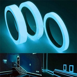 Jizlan 3 Pcs Blue Glow in The Dark Tape 9.8 FT Fluorescent Spike Sticker for Stairs Walls Steps Safetys Exits Sign Warning Tape Self-Adhesive Luminous Tapes Safety Warning Tapes