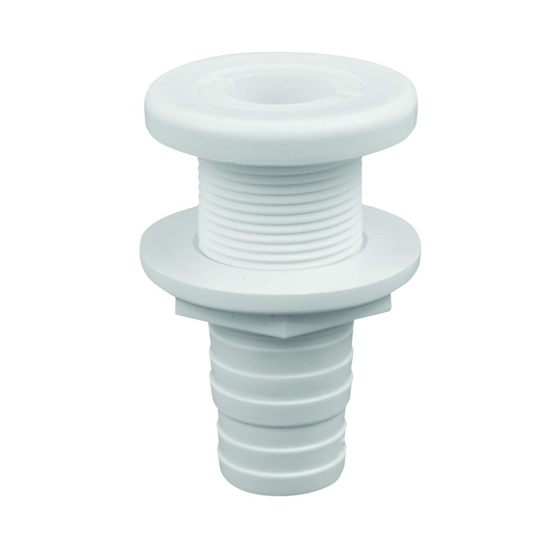 Attwood 3874-3 Polypropylene Durable Thru-Hull Connector Fitting, White Finish