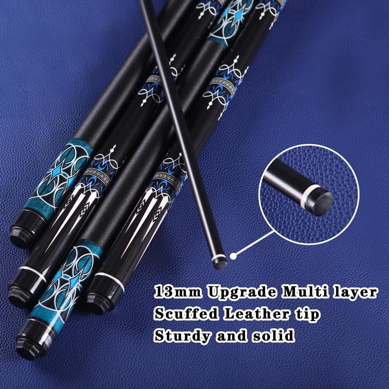 Glass Fiber Pool Cue, 2-Pieces Pool Cue Stick - 58"