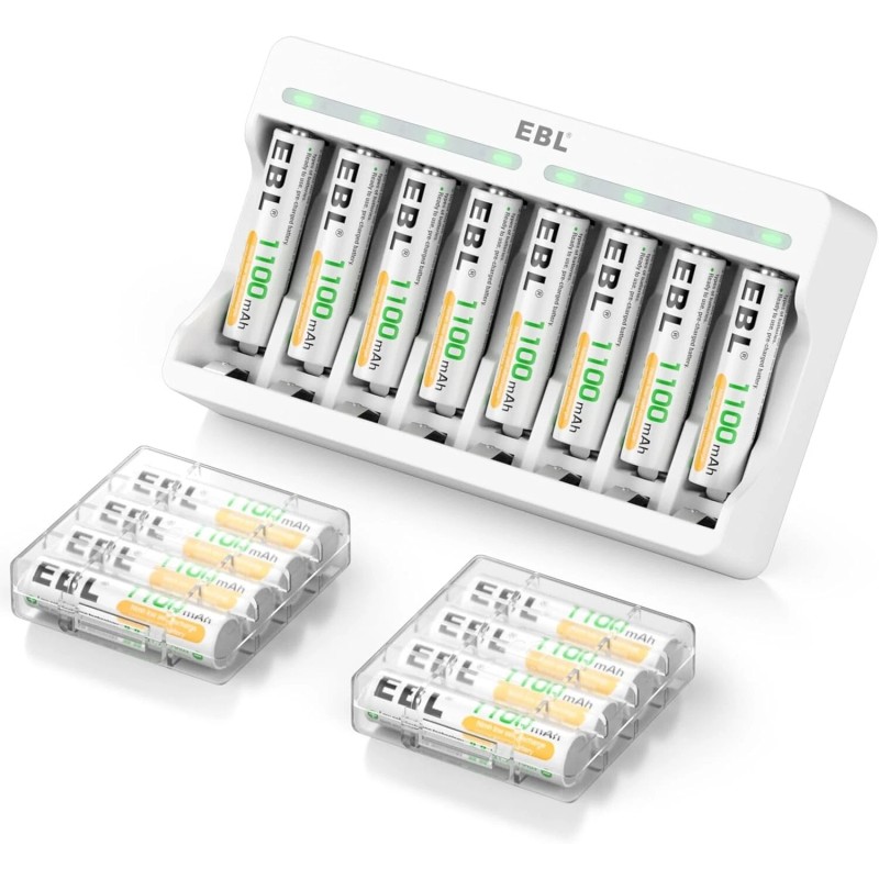 EBL 16x AAA Rechargeable Batteries Triple A 1100mAh NiMH +AA