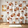 Lindameler Fall Shower Curtain for Bathroom Autumn Farmhouse Floral Pumpkin