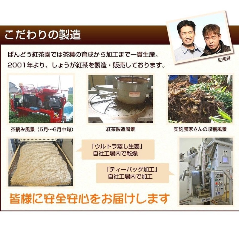 Ginger Tea, Dark Flavor, 120 Tea Bags, 100% Made in