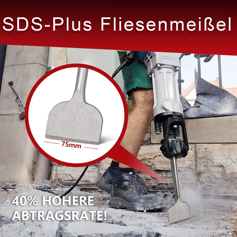 Flat Chisel SDS Plus 280 mm x 75 mm, Removal