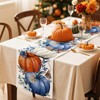Artscope Pumpkins Eucalyptus Leaves Fall Table Runner,Autumn Seasonal Kitchen Dining