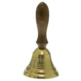 Passat Table Bell Hand Bell Santa Solid Brass with Wooden Handle