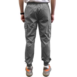 Southpole Men's Lightweight Tech Woven Jogger Pants, Cargo Pockets, Quick Dry, Grey, Small