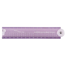 Kutsuwa XS05PU Folding Aluminum Ruler 11.8 inches (30 cm) Purple