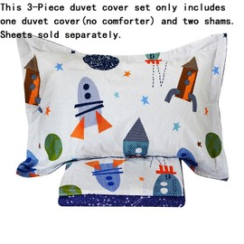 Brandream Space Bedding Set Full Size Kids Boy Girl Space Galaxy Bedding Set 3-Piece Duvet Cover Set