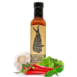 Hank Sauce Herb-Infused Hot Sauce - Versatile Hot Pepper Sauce with Fresh Basil, Garlic & Aged Peppers - Hot Garlic Sauce with Mild Heat & Original Flavor - Multipurpose Gourmet Sauce - 8 Ounces