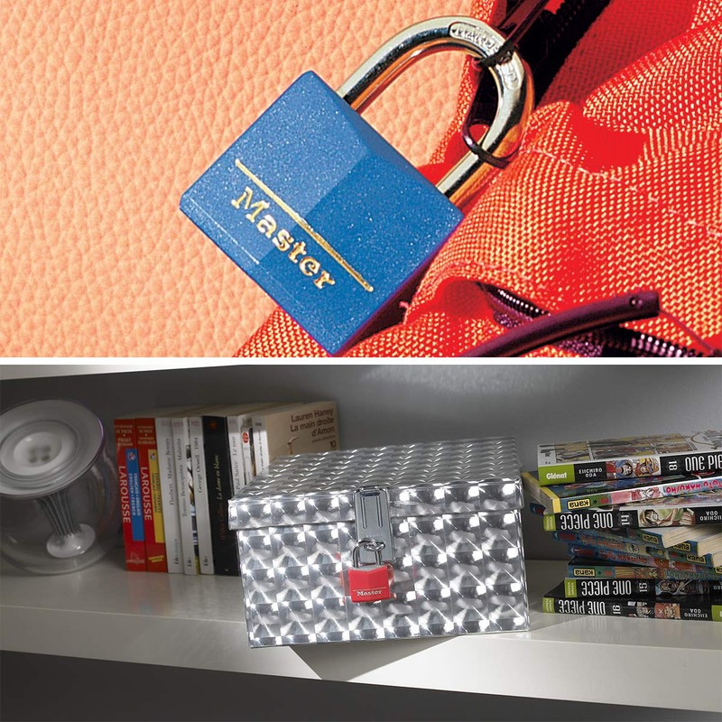 Master Lock 9131EURDCOL Key Padlock in Aluminium with Vinyl Cover,