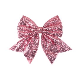 Koolgil 5 Inch Glitter Big Bow Sequins Bling Hair Clip Cheerleading Hair Bow with Alligator Clips Hair Accessories for Women Teens Girls Kids (B- Pink)