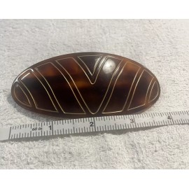 Charles Wahba Vintage Hair Clips 4” tortoise Shell Design Made InFrance