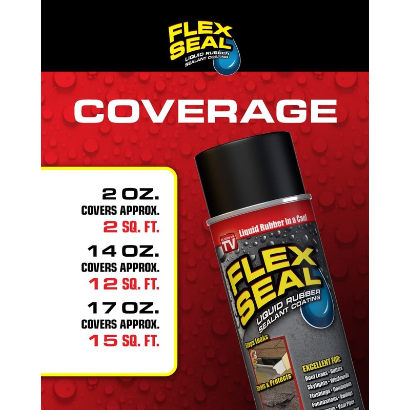 Flex Seal Mini, Black, Stop Leaks Instantly, Waterproof Rubber Spray