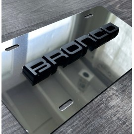 ADS 3D Bronco Matte Black On Chrome License Plate New Aluminum Universal All Models