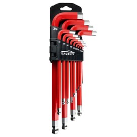 EACELIY 13PCS Jumbo Allen Wrench Set, SAE 5/64“-3/4”, Precision Hex Key Set, S2, RED, Jumbo Hex Key Allen Wrench Set for Professional Use