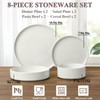 Herogo 8 Piece Dinnerware Sets with Pasta Bowls for 2,