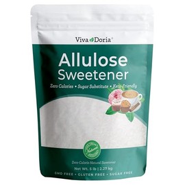 Viva Doria Allulose Sweetener, 5 lb (2.27 kg) | Zero Calorie Sugar Substitute | Great for Coffee, Tea, Cooking and Baking | Keto Friendly | Non-Erythritol, GMO Free, Gluten Free & Vegan Sweetener
