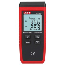 UNI-T UT320D Series UT320 Dual Channel Mini Contact Thermometer, -50°C to 1300°C